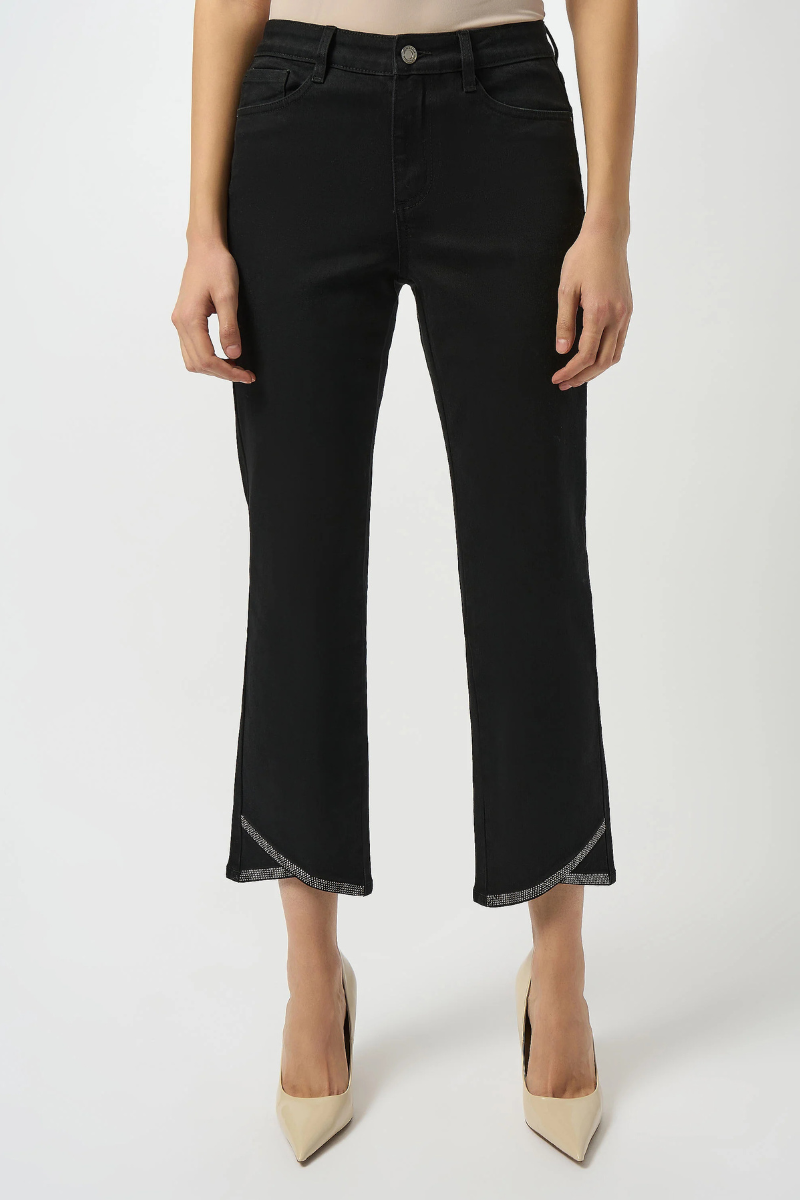 Joseph Ribkoff | Black Jeans with Diamanté Hem