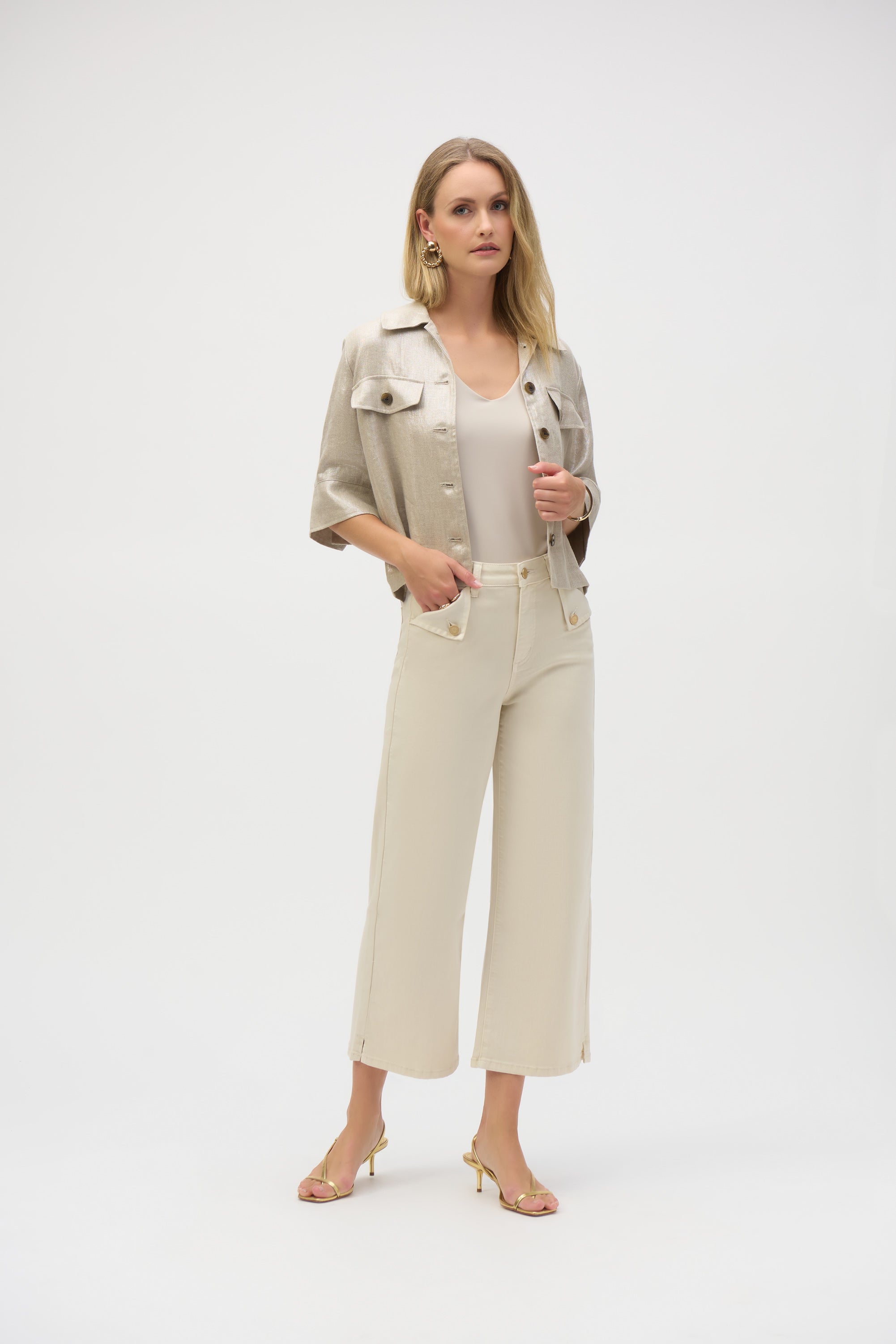 Joseph Ribkoff | Stretch Culotte Jean | Beige