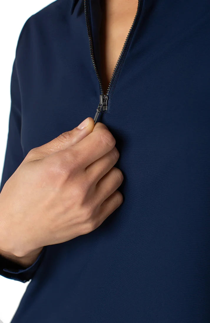 Liverpool Jeans | Zip Front Shirt w/ Collar | Dark Navy