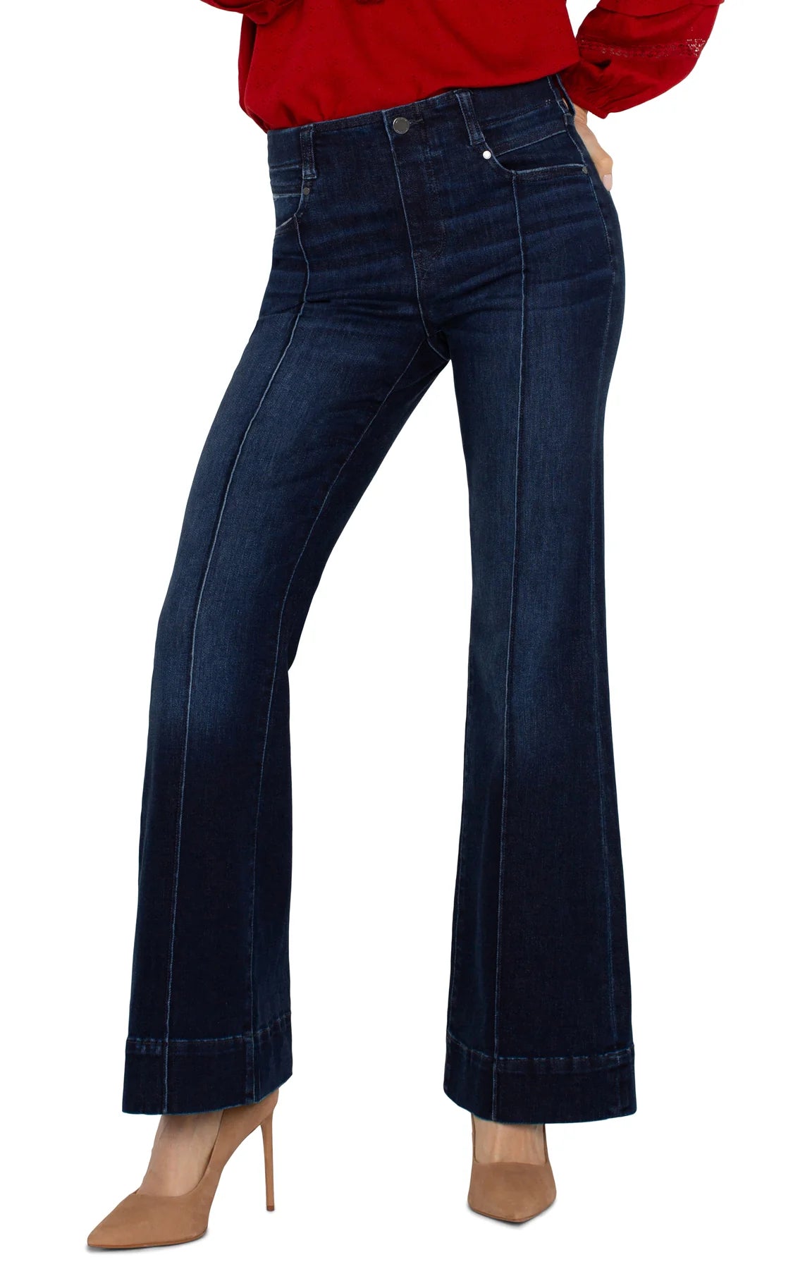 Liverpool Jeans | Gia Glider Flare with Pintucks Jean | Upland