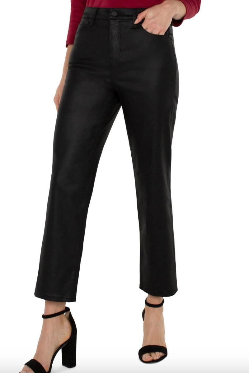 Liverpool Jeans | Kennedy Crop Straight Waxed Pants | Black