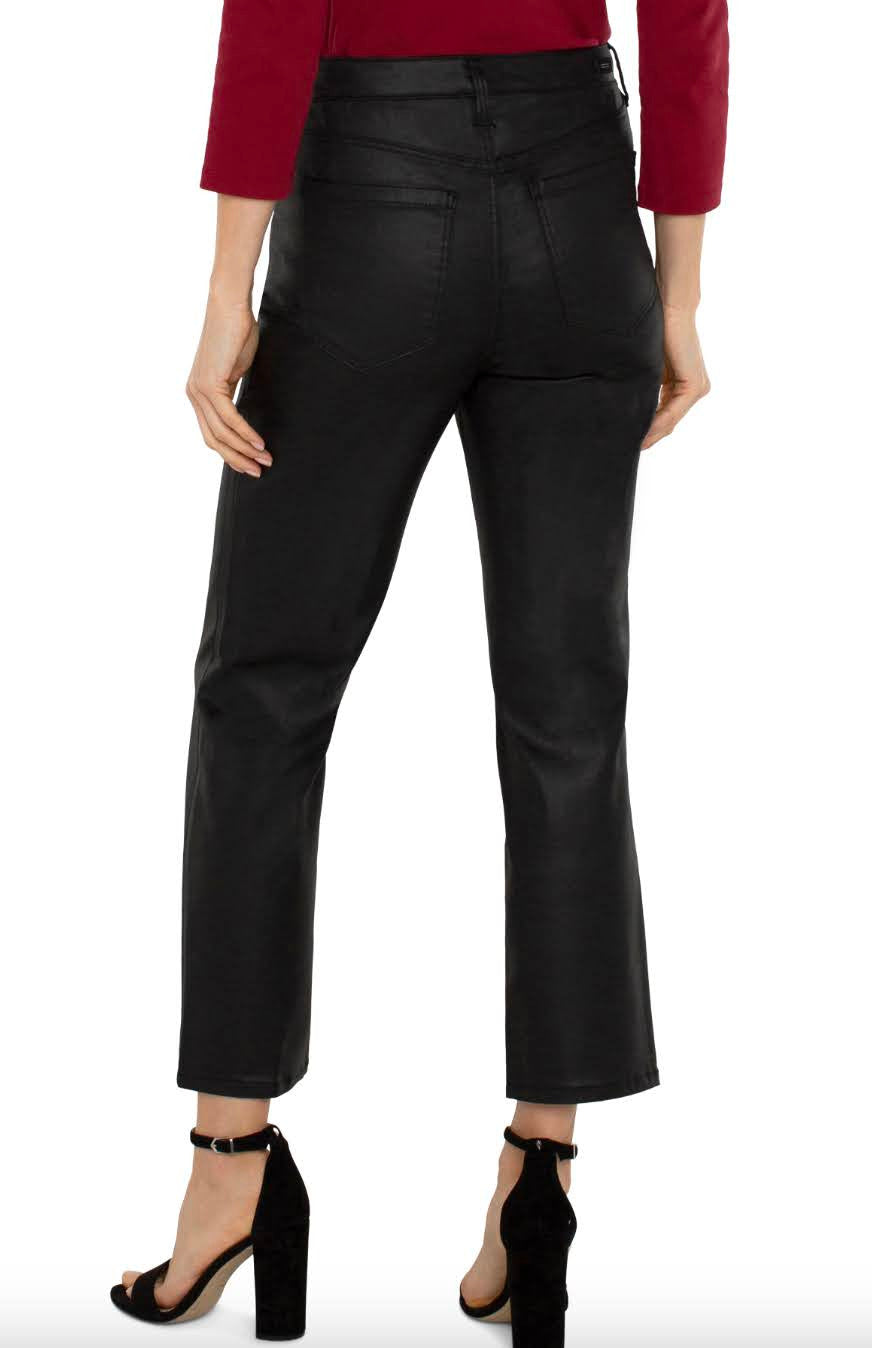 Liverpool Jeans | Kennedy Crop Straight Waxed Pants | Black