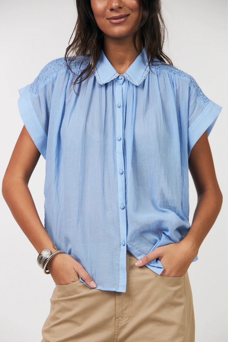 Lolly's Laundry | Badal Shirt with Smock | Blue
