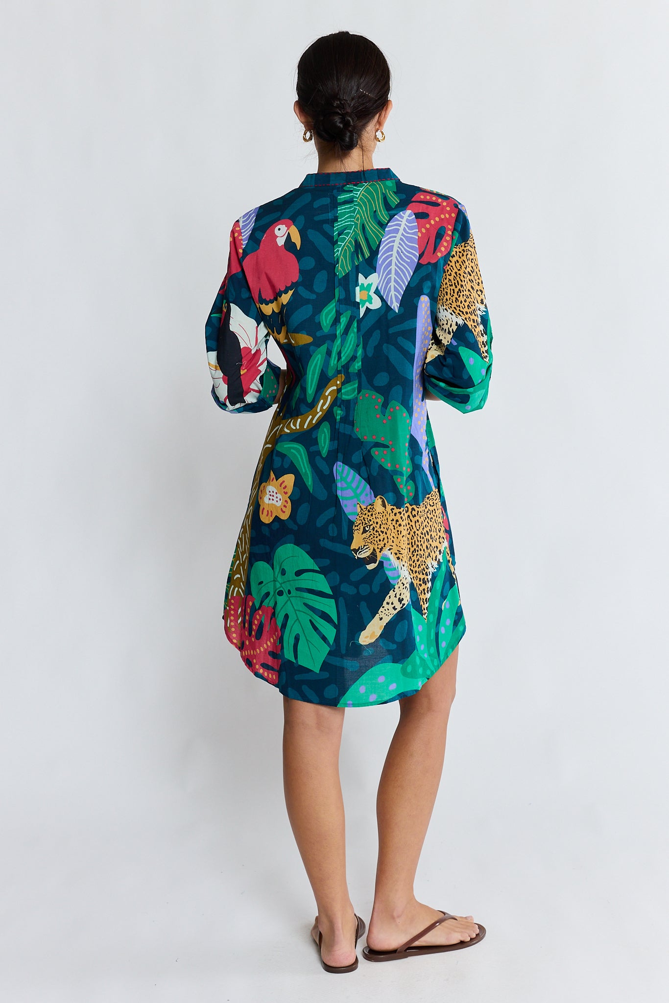 Lulalife | Jungle Fever Tuck Dress | Navy