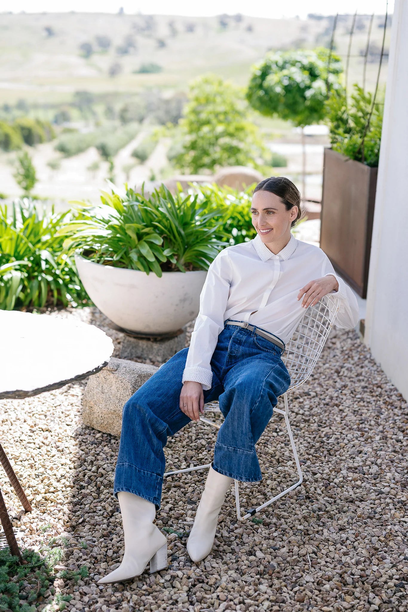 Maud Dainty | White Pearl Stand By Shirt | White