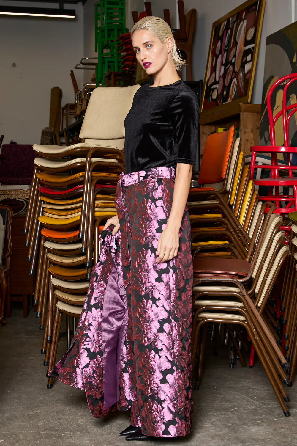 Maud Dainty | Patti Velvet Top | Black