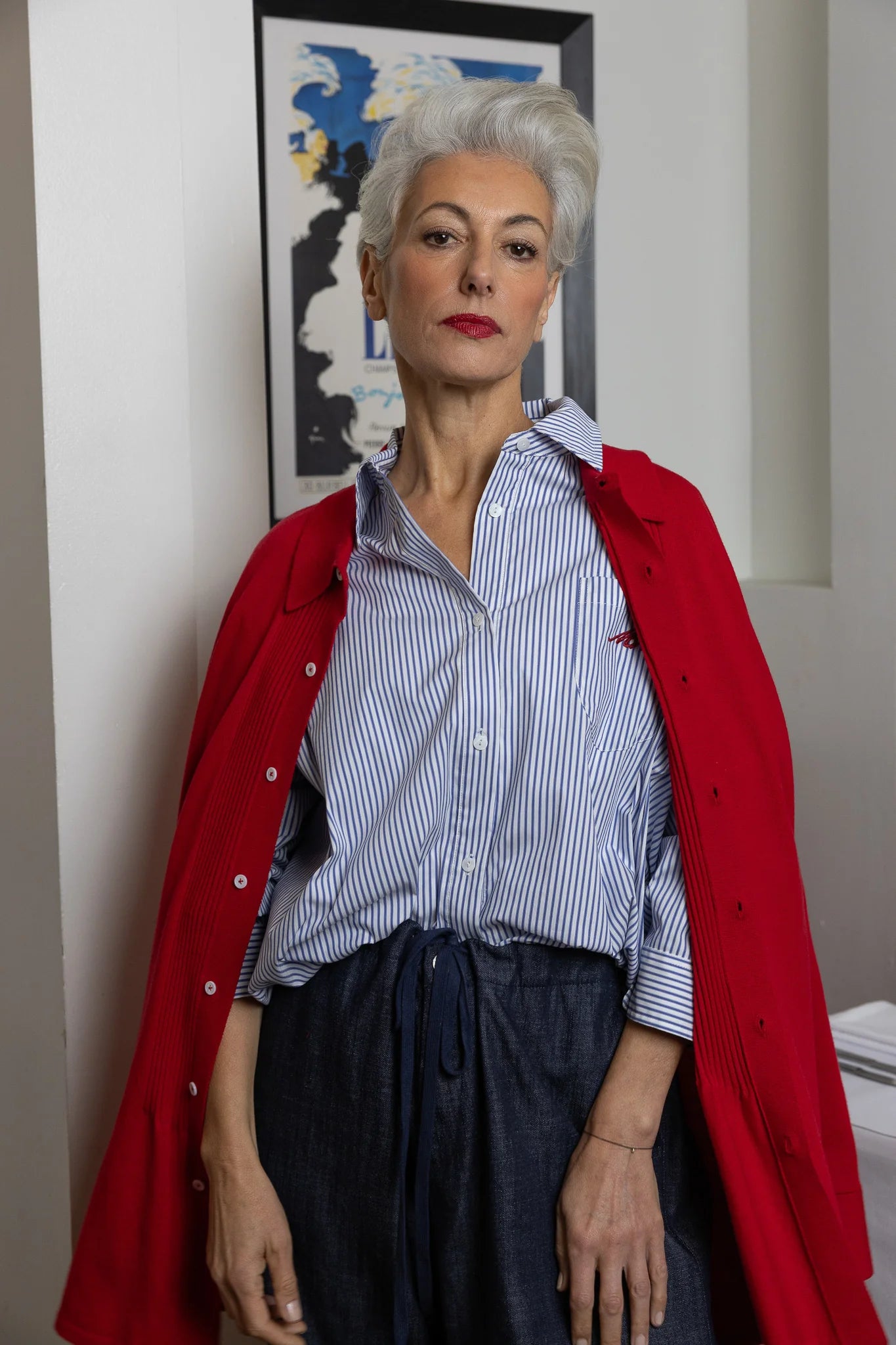 Maud Dainty | Treetops Shirt | Blue/White Stripe