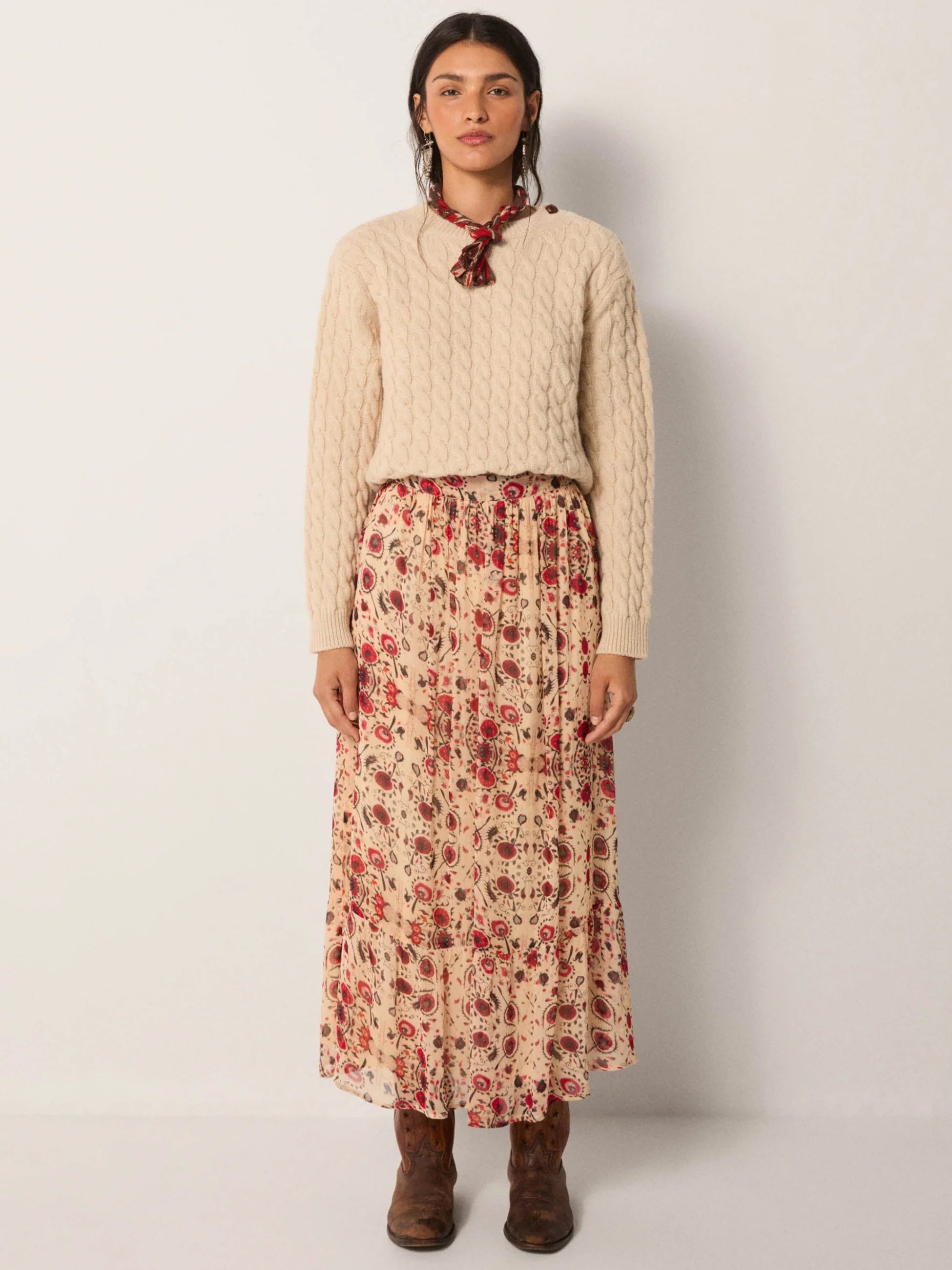 Maison Hotel | Simone Skirt | Coquelicot Coquillage