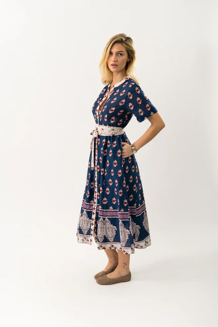 Lolly's Laundry | Mata Midi Dress | Dark Blue