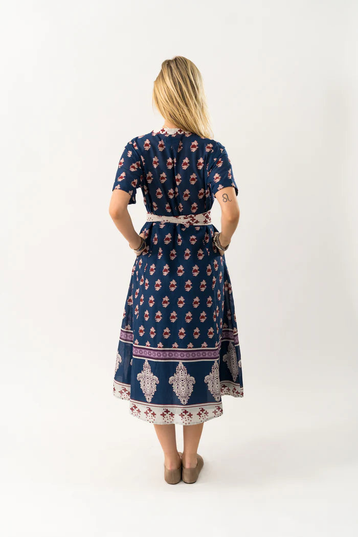 Lolly's Laundry | Mata Midi Dress | Dark Blue