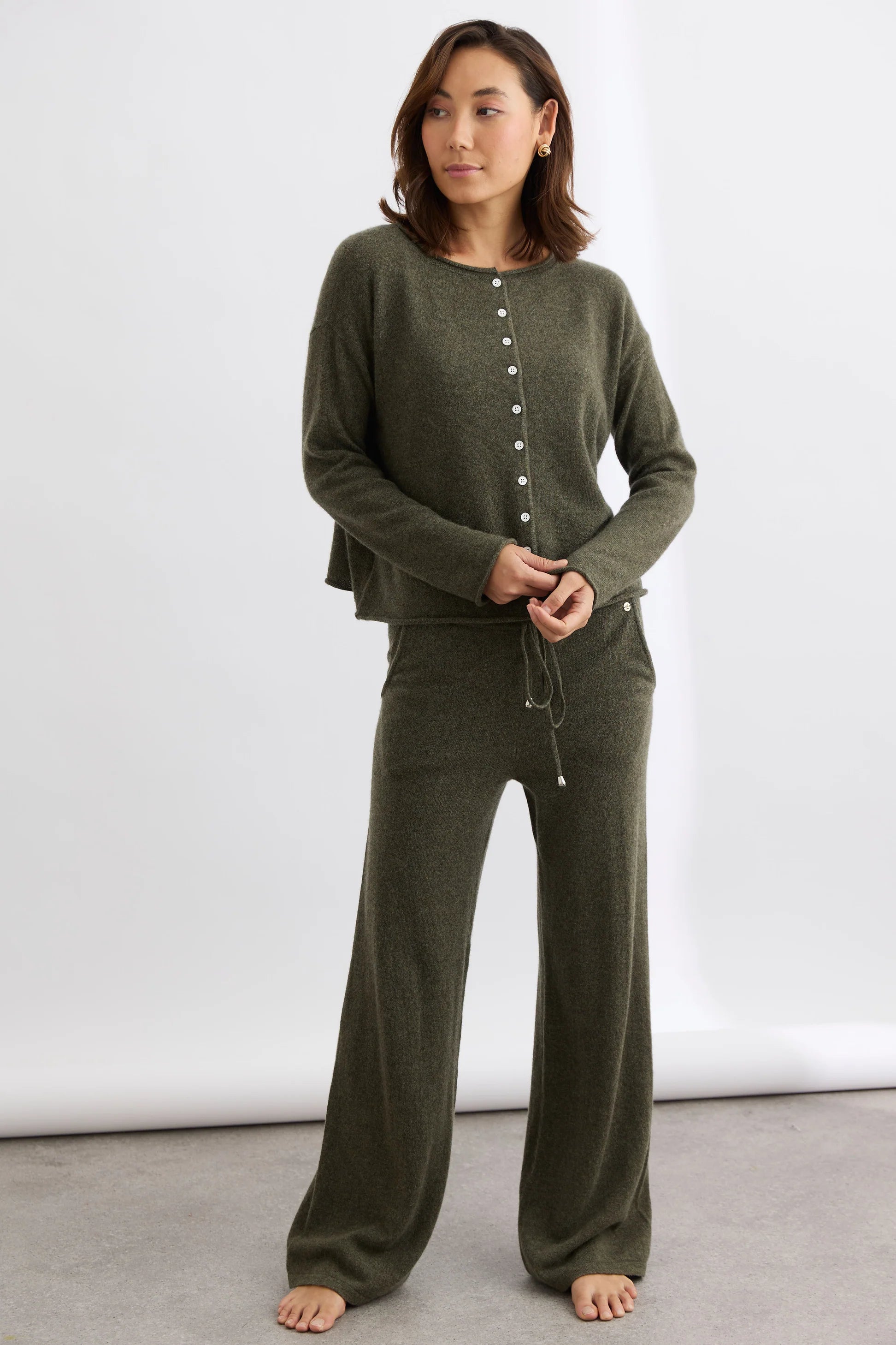 Mia Fratino | Reversible Button Cardigan | Military