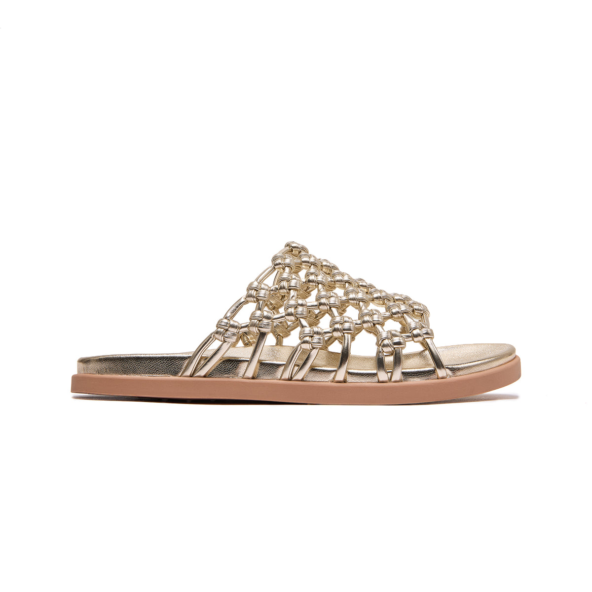 Minx | Amalfi Woven Slide| Metallic Gold Knot