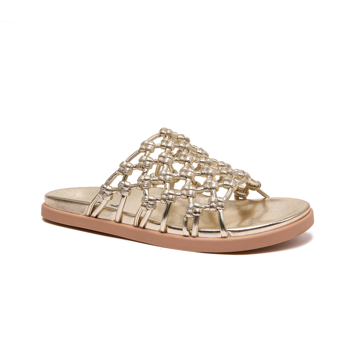 Minx | Amalfi Woven Slide| Metallic Gold Knot