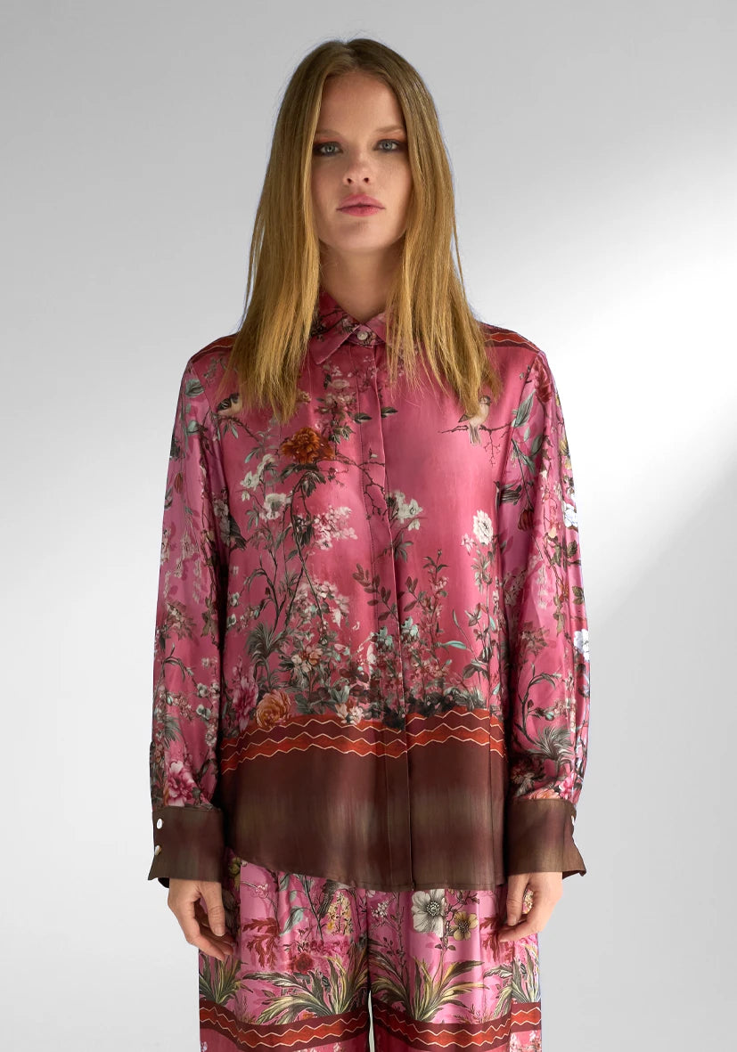 Miss Goodlife | Cherry Blossom Blouse | Rose/Chocolate