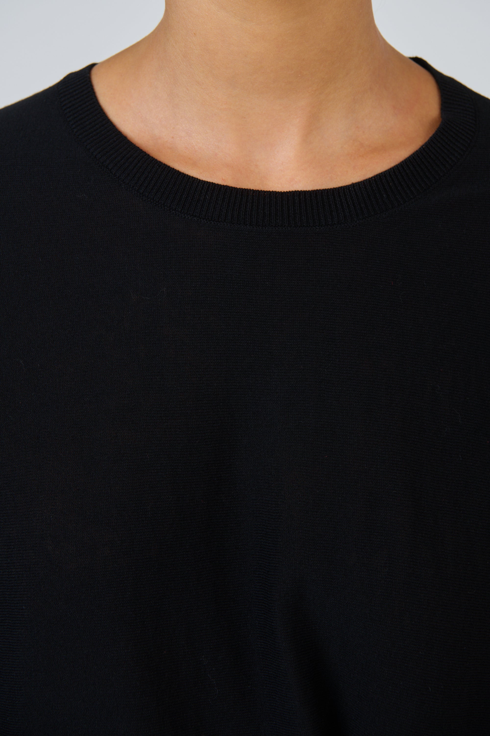 Naturals | 3/4 Sleeve Knit Top | Black