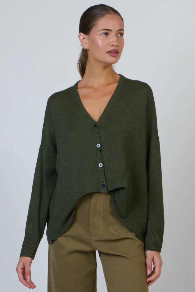 Namastai | V Neck Button up Cardigan | Sludge