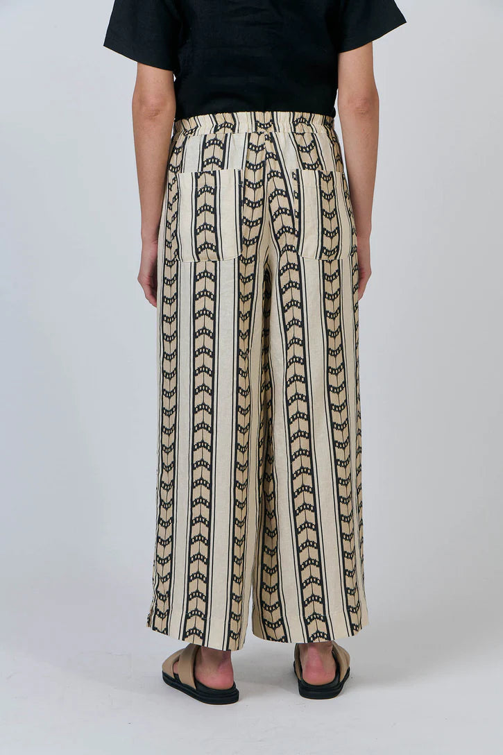 Naturals | Elastic Waist Pants with Side Pocket | Chevron