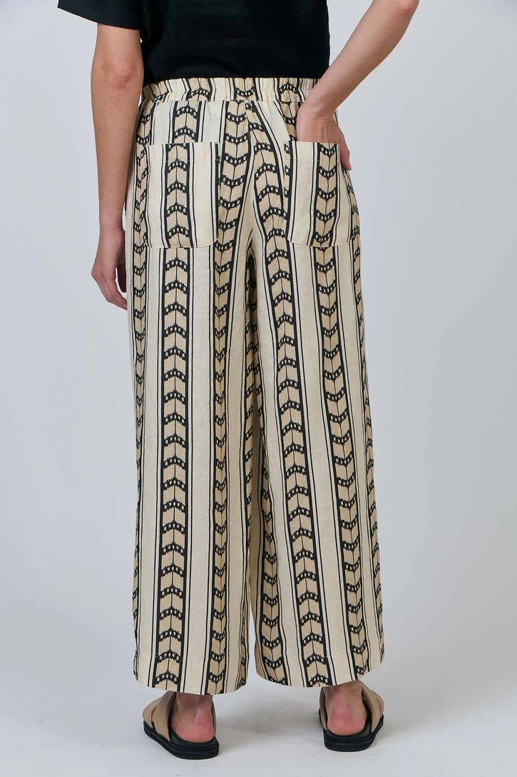 Naturals | Elastic Waist Pants with Side Pocket | Chevron
