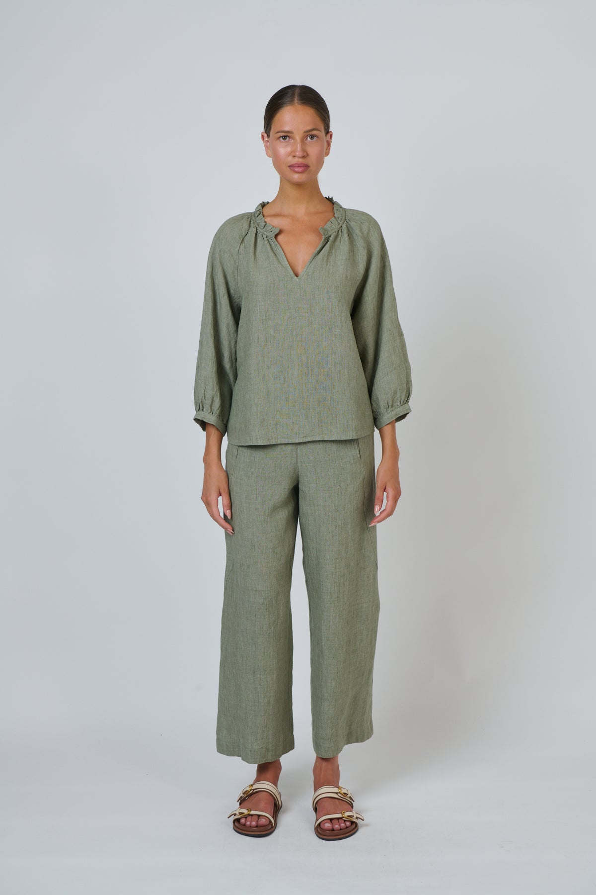 Naturals | Linen Top | Artichoke