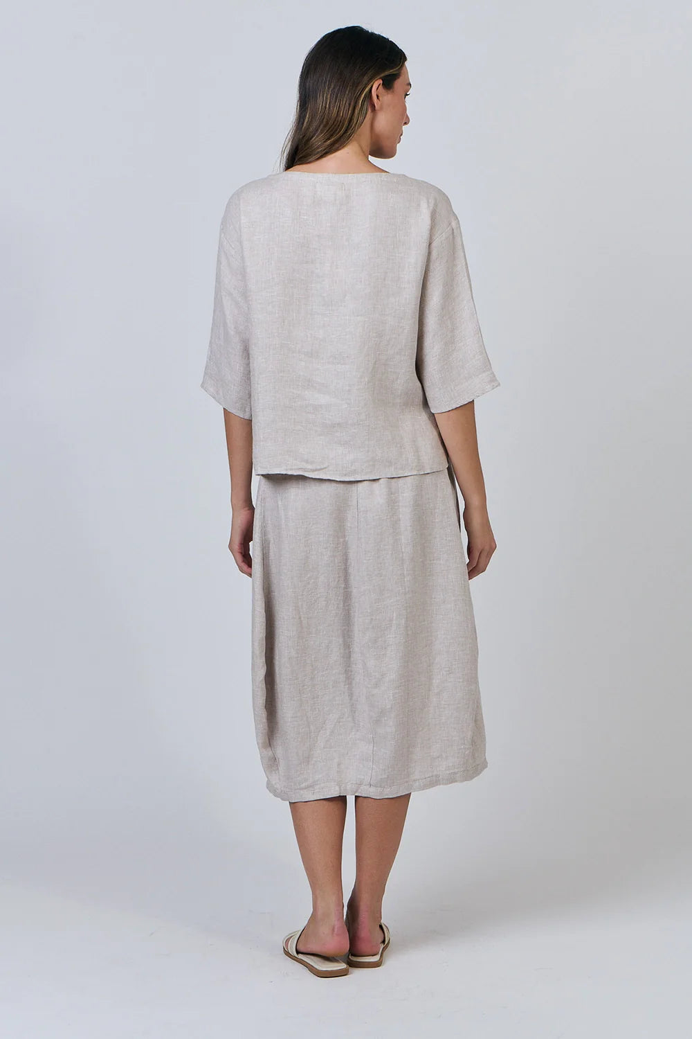 Naturals | Elasticised Waist Skirt with Side/Front Pockets | Dune