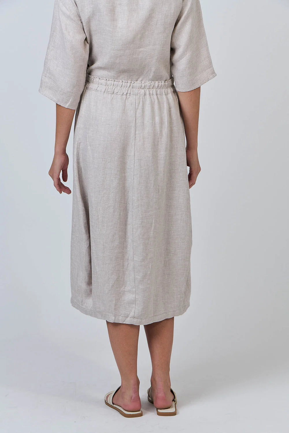 Naturals | Elasticised Waist Skirt with Side/Front Pockets | Dune