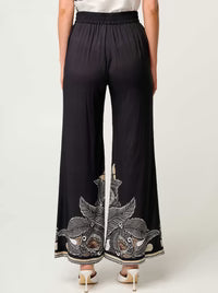 Once Was I Willow Half Elastic Waist Pants I Onyx Casablanca