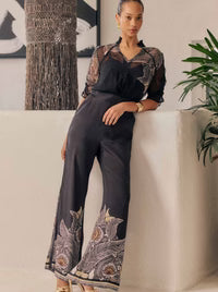 Once Was I Willow Half Elastic Waist Pants I Onyx Casablanca