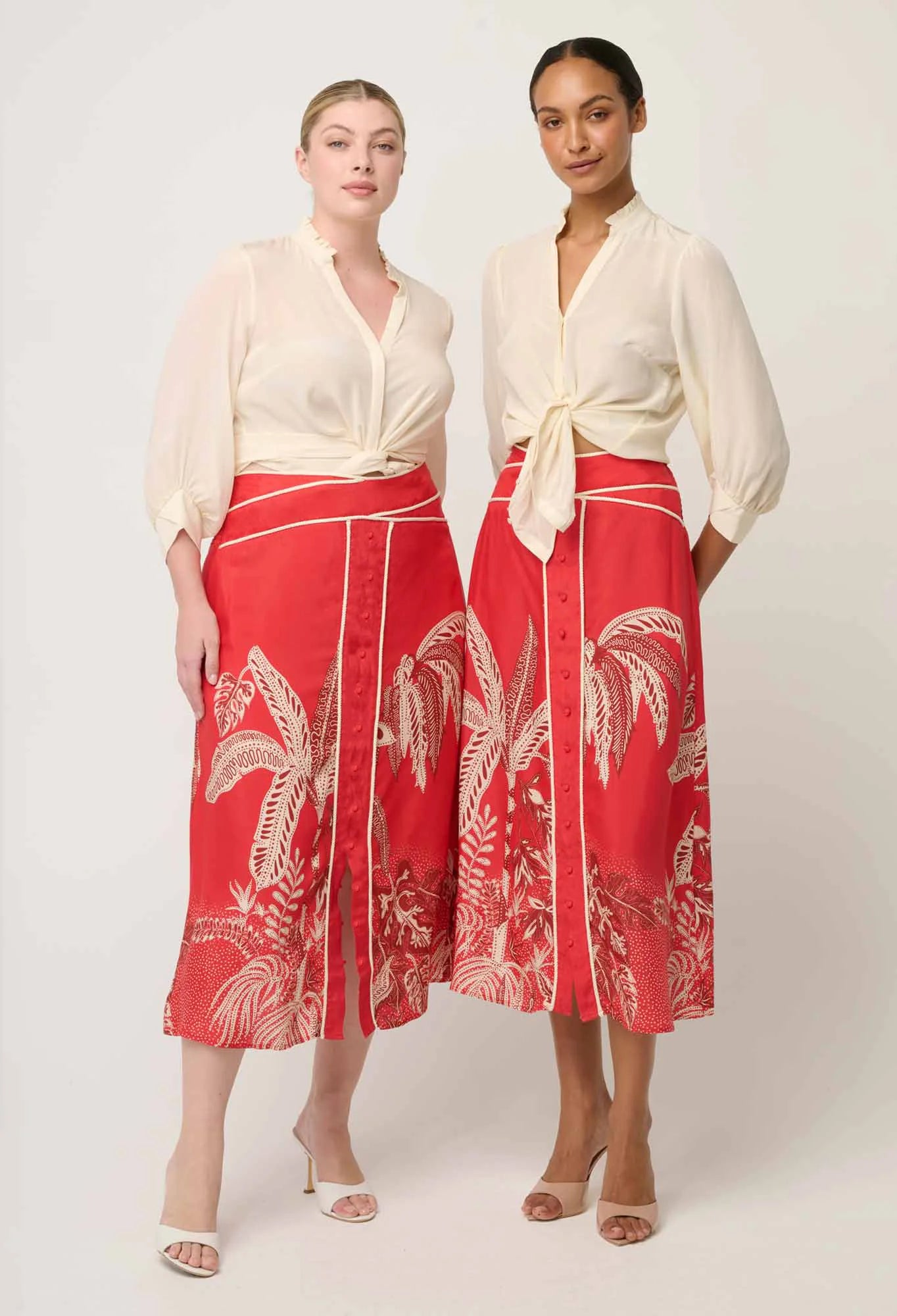 Once Was | Chloe Silk Criss Cross Cuffed Shirt | Cloud