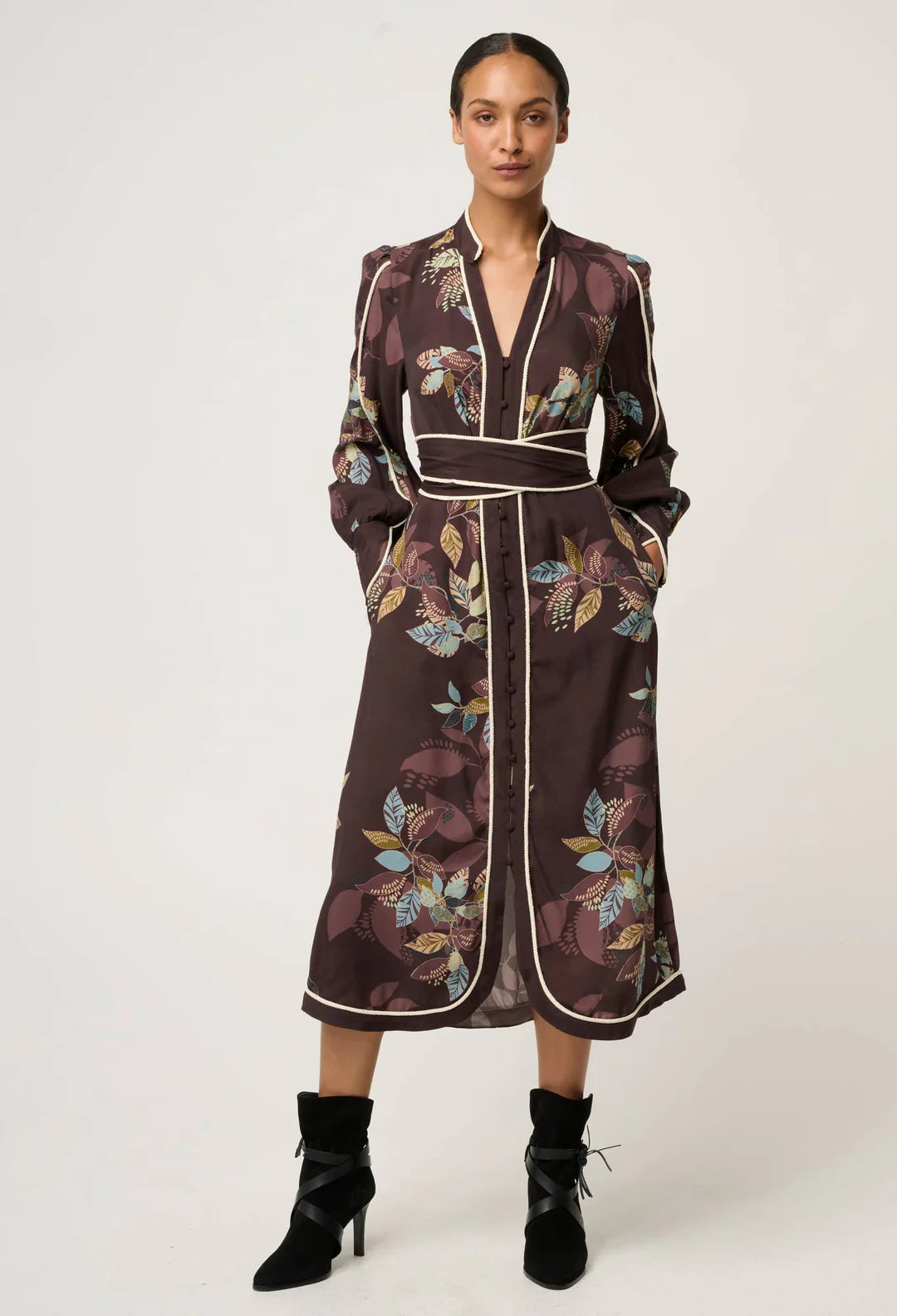 Once Was | Camille Faille Curved Hem Dress | Ember Vines