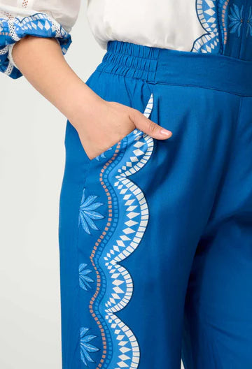 Once Was I Lilia Viscose Panel Pant I Topaz