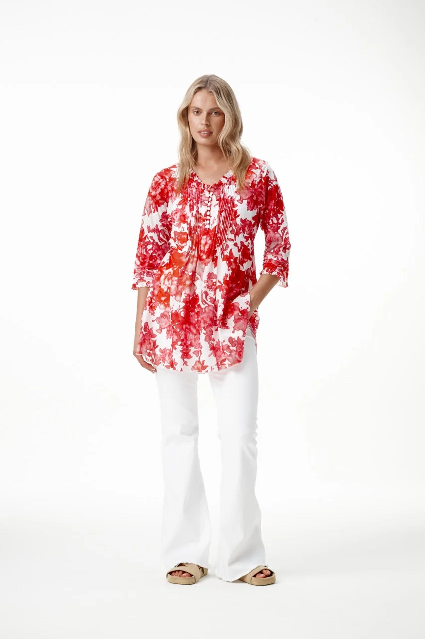 One Season | Poppy Cotton Top | Rose Blanc/White