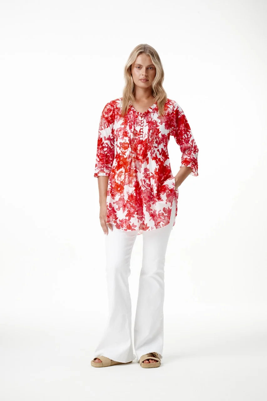 One Season | Poppy Cotton Top | Rose Blanc/White