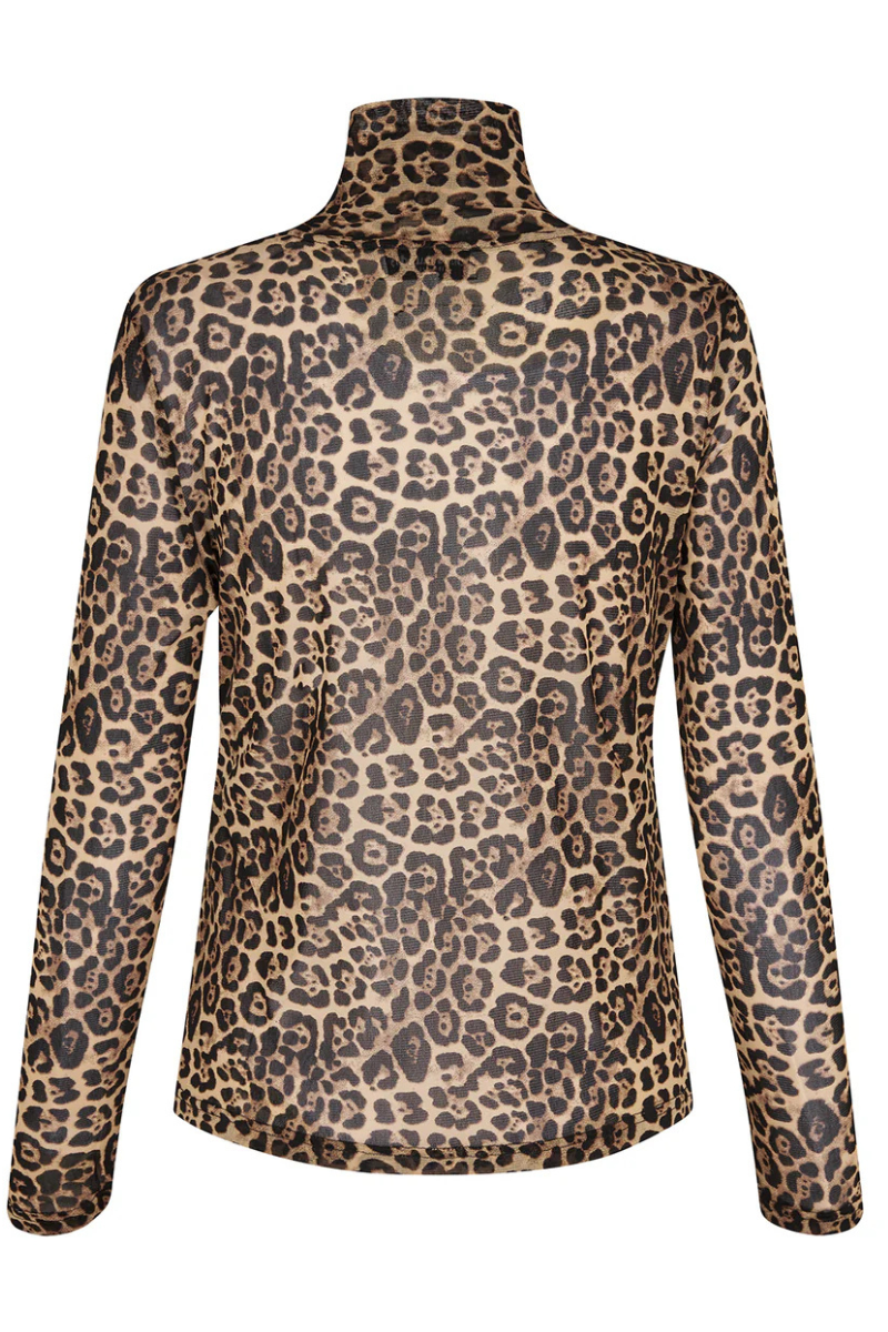 Lolly's Laundry | Orie High Neck Long Sleeve Under Top | Leopard Print