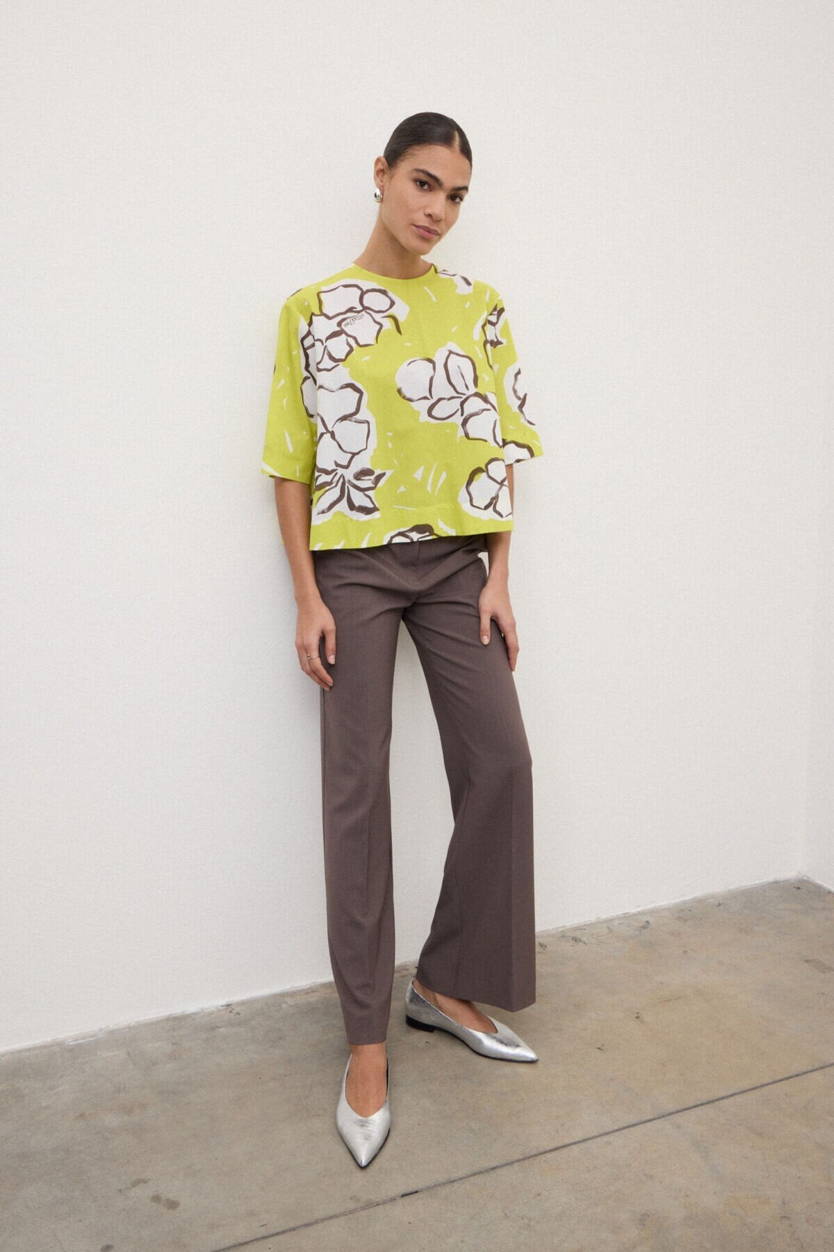Ottod'Ame | Open Back Blouse | Lime Floral