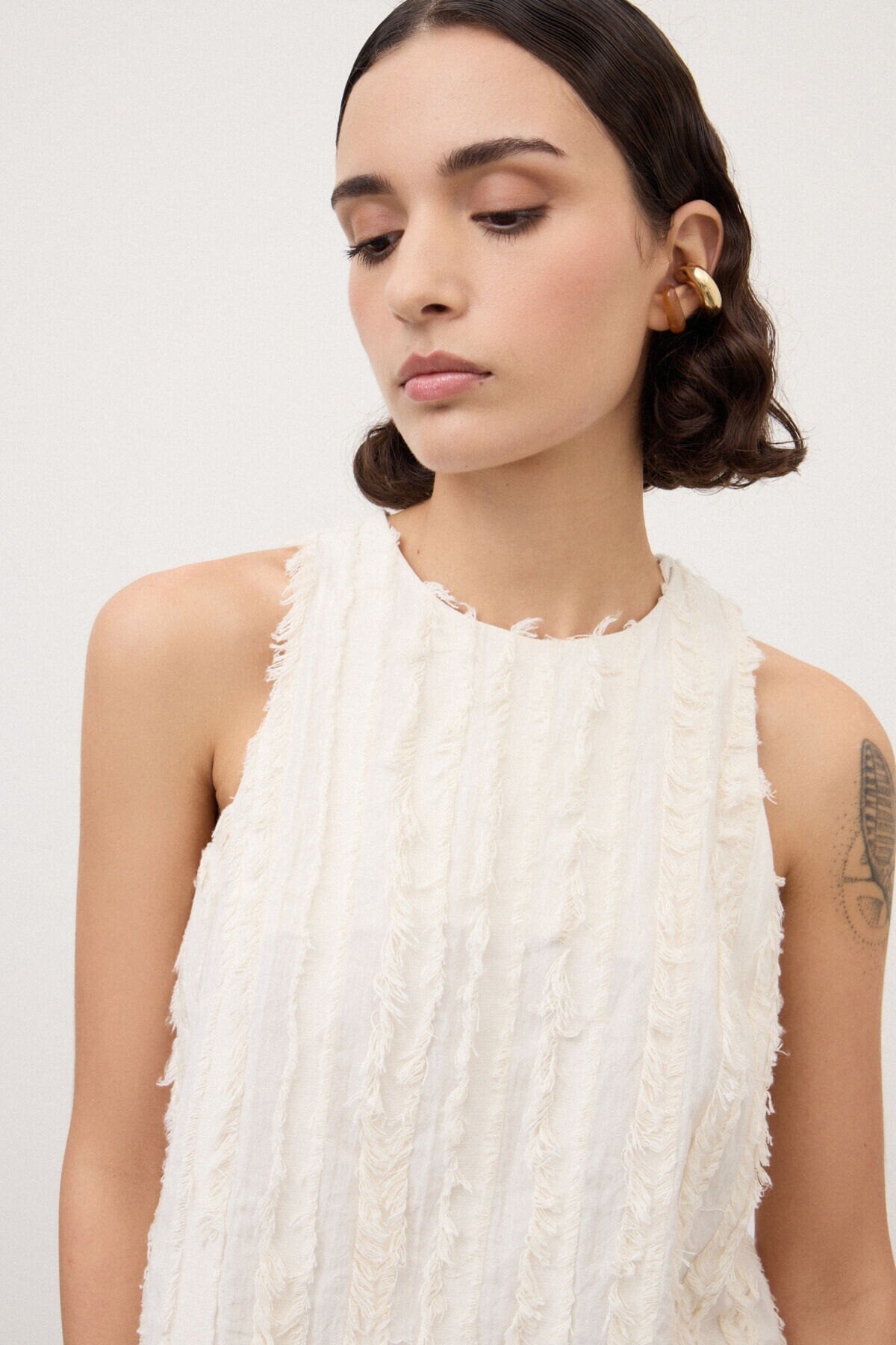 Ottod'Ame | Textured Top | Latte