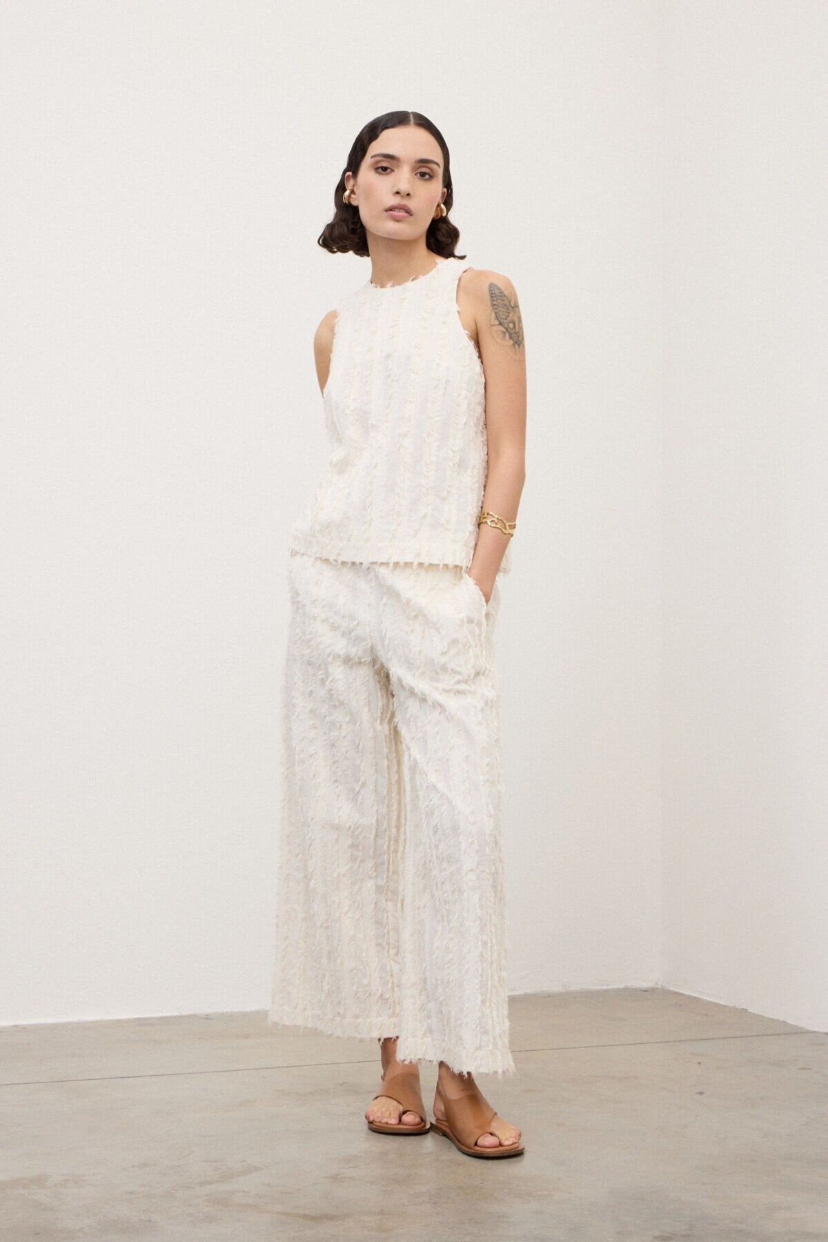 Ottod'Ame | Textured Top | Latte