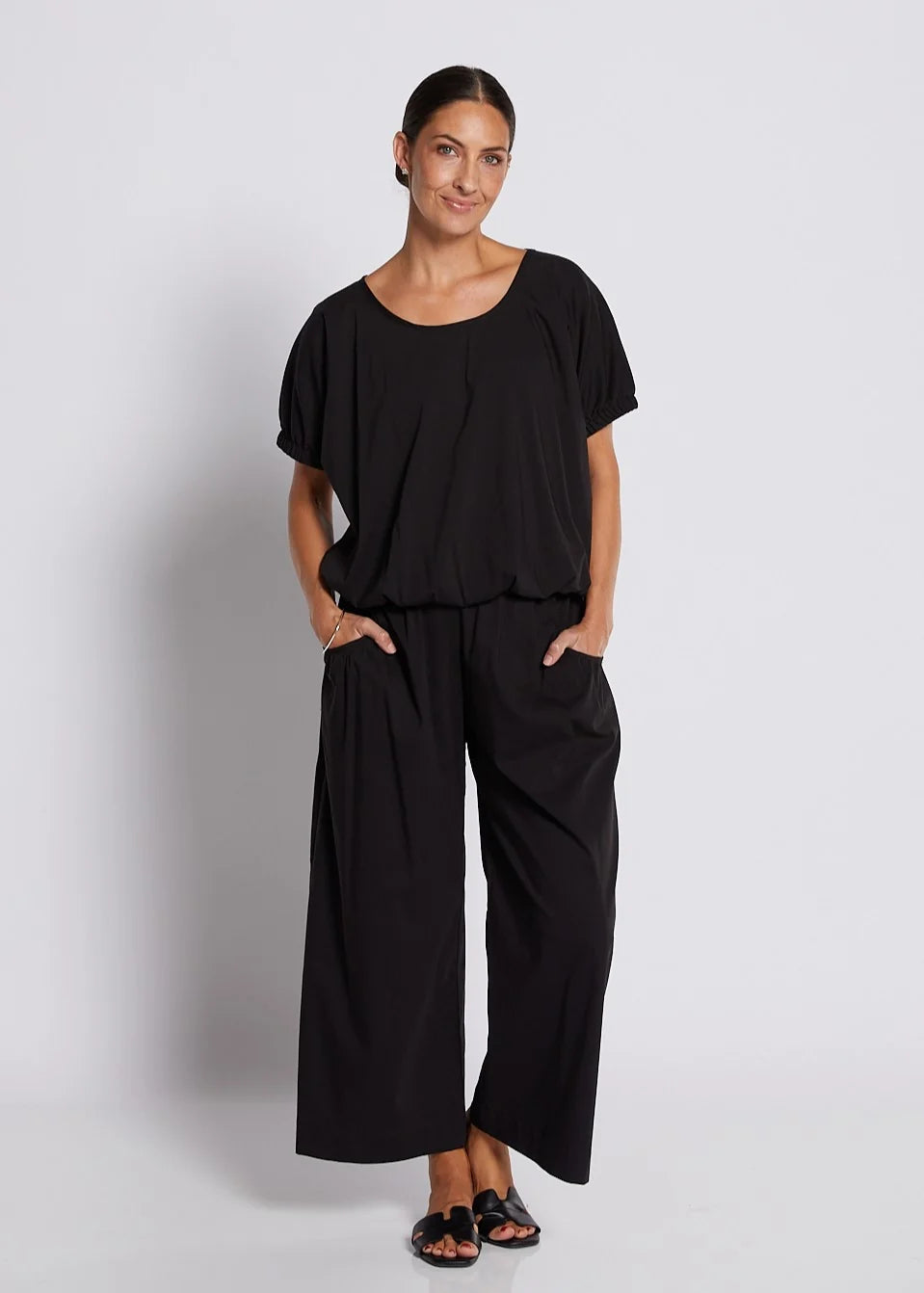 Philosophy | Hucknall 7/8 Wide Leg Pant | Black