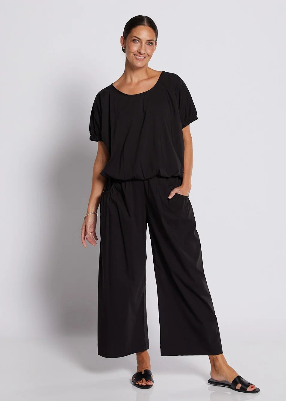 Philosophy | Hucknall 7/8 Wide Leg Pant | Black