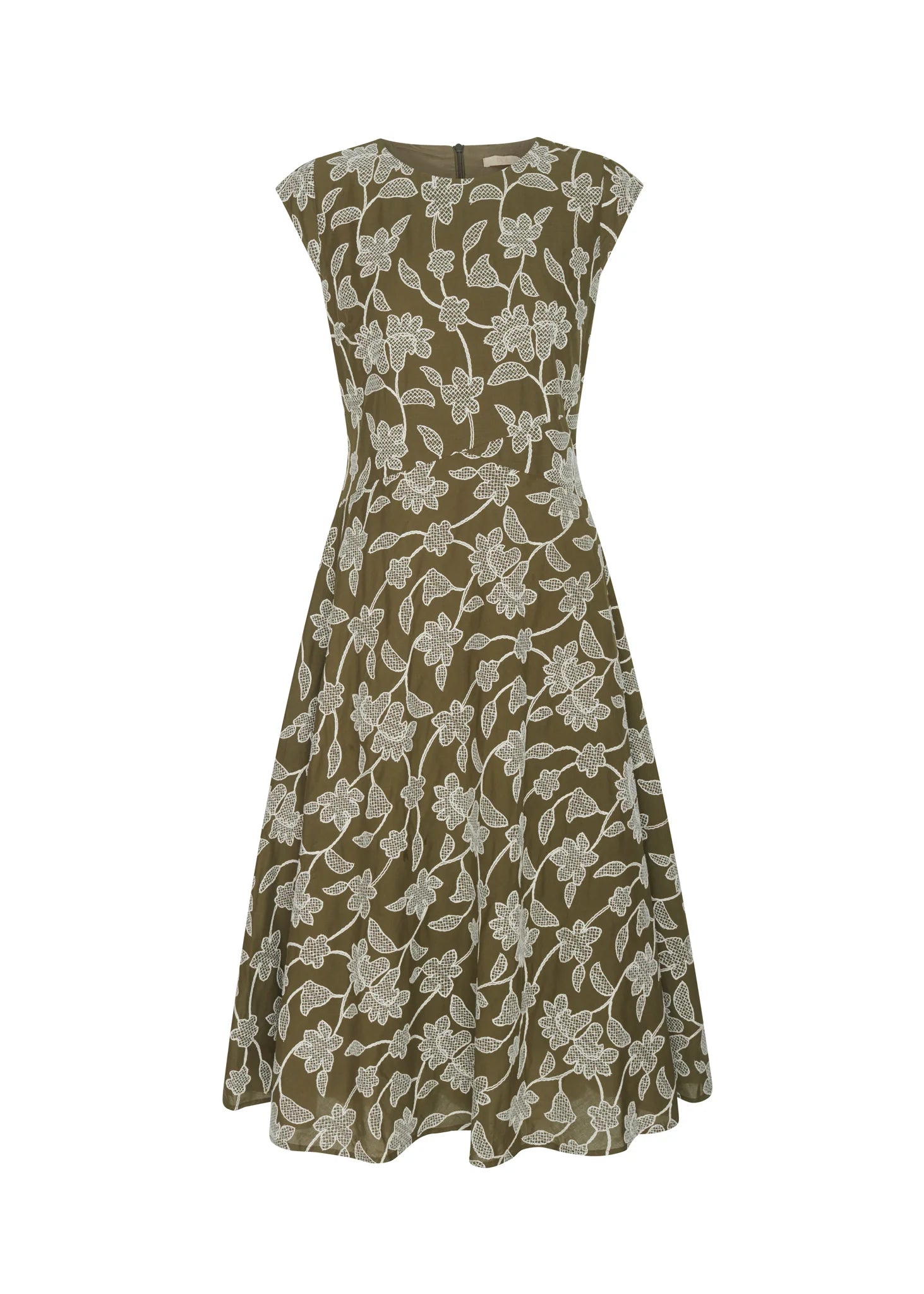 POL | Hugo Dress | Khaki Embroidery
