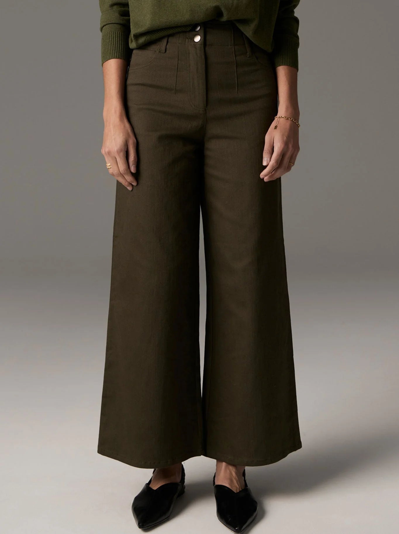 POL | Lauren Wide Leg Jean | Khaki
