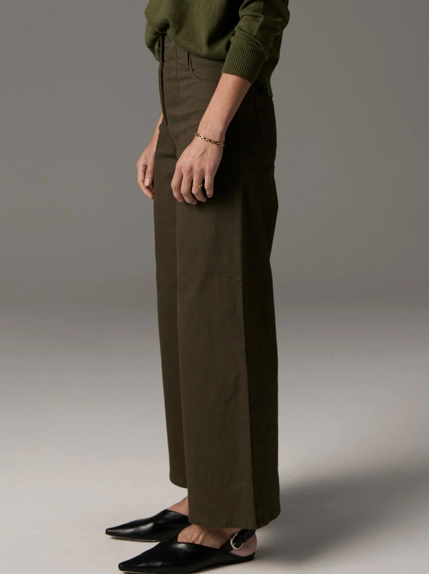 POL | Lauren Wide Leg Jean | Khaki