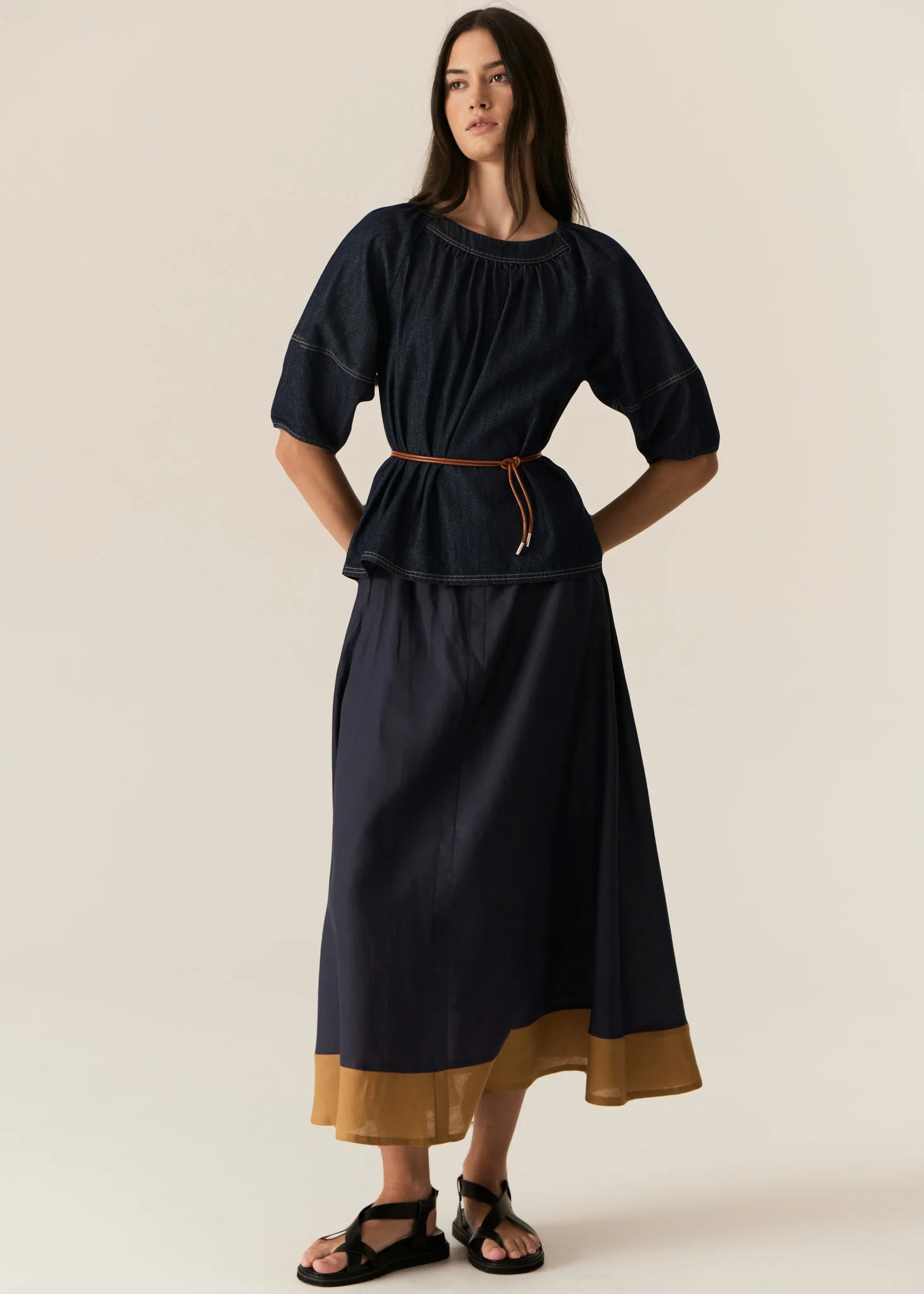 POL | Speck Skirt | Ink/Ginger