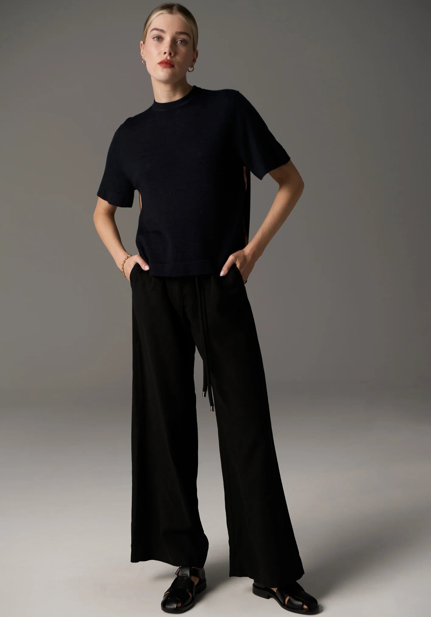 POL | Bennet Short Sleeve Knit Tee | Navy