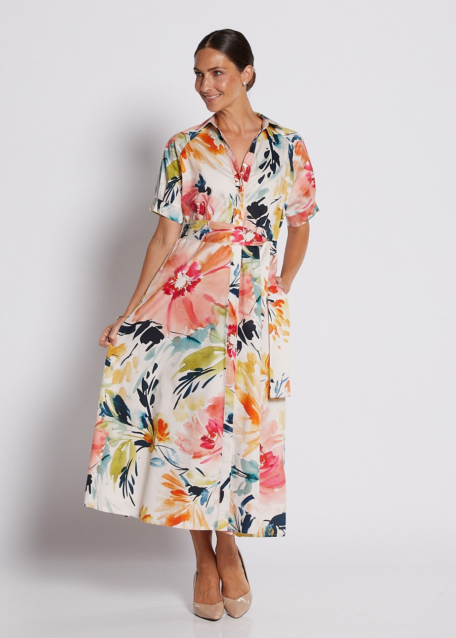 Philosophy | Jannie Short Sleeve Midi Shirt Dress | Love Story