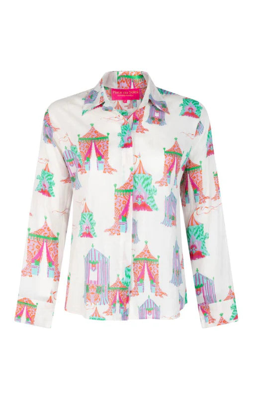Place du Soleil | Tea Tents Blouse | White/Multi