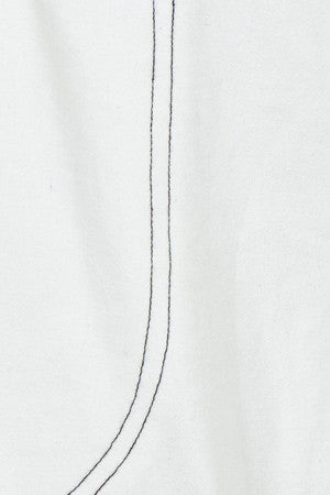 Ruby Yaya | Pula Pant with Navy Stitching | White