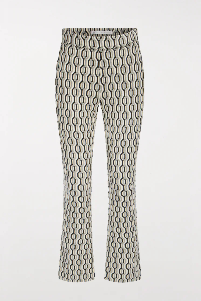 Raffaello Rossi | Macy 7/8 Jersey Jacquard Pant | Black Graphical