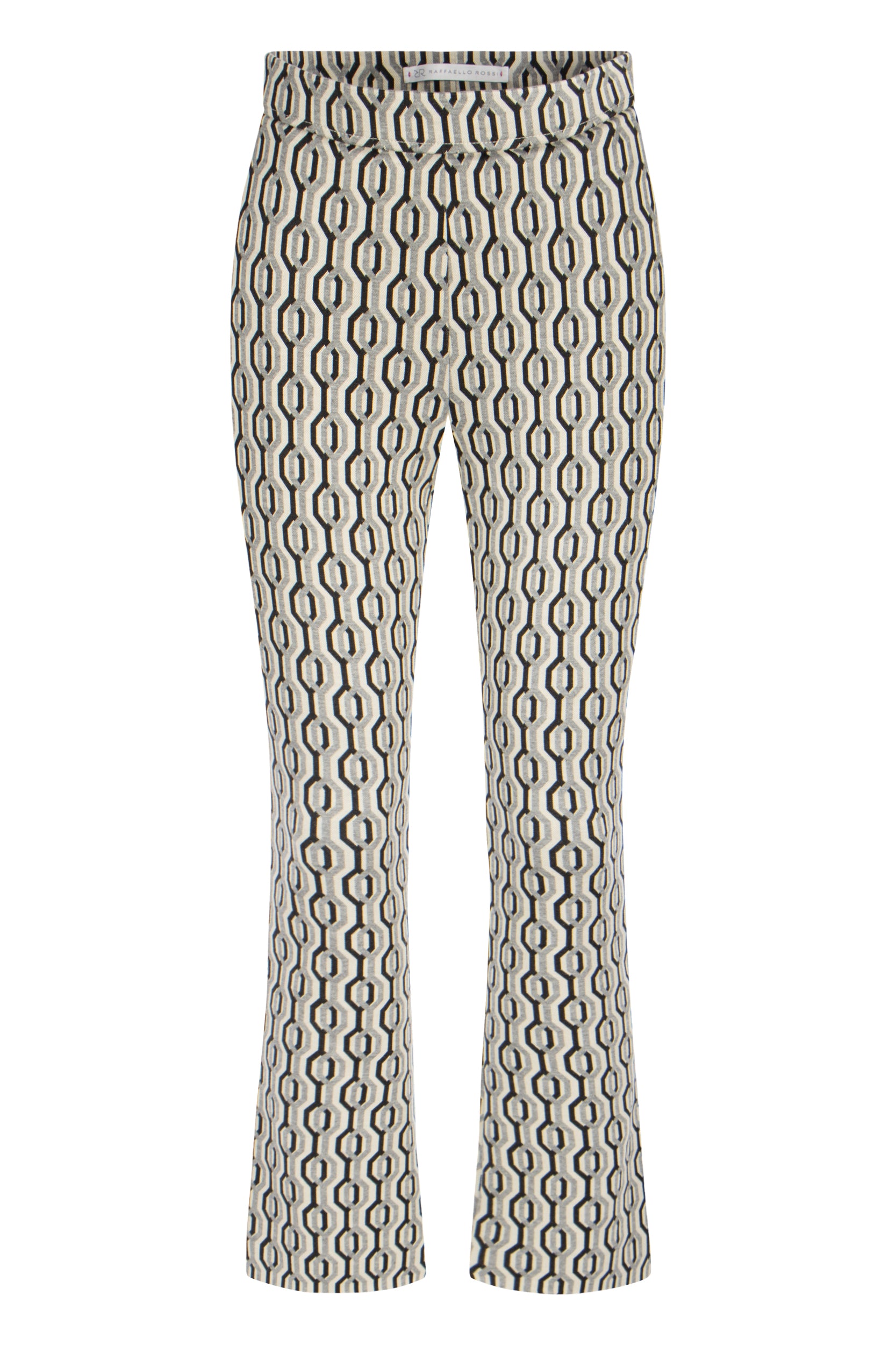 Raffaello Rossi | Macy 7/8 Jersey Jacquard Pant | Black Graphical
