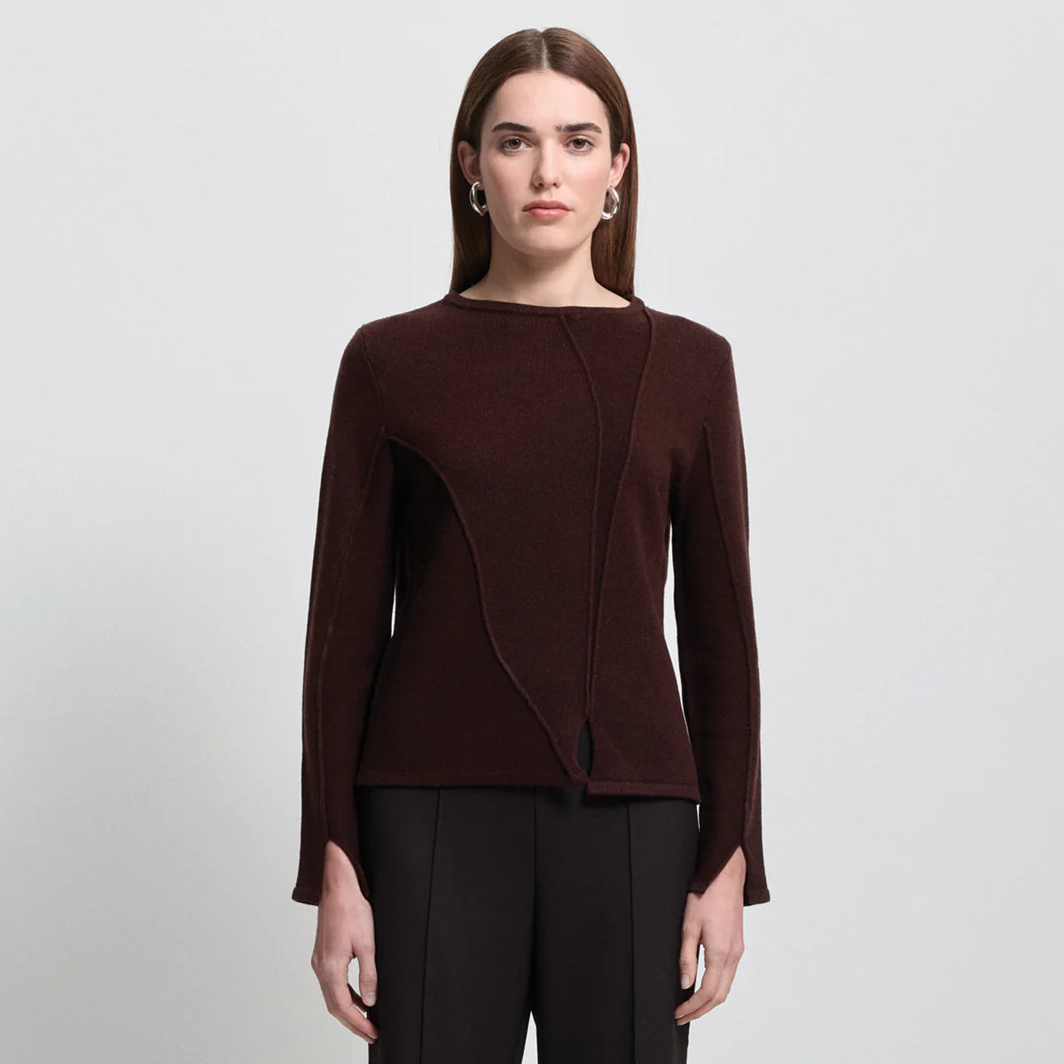 Raw by Raw | Maya Boat Neck Textured Knit | Espresso