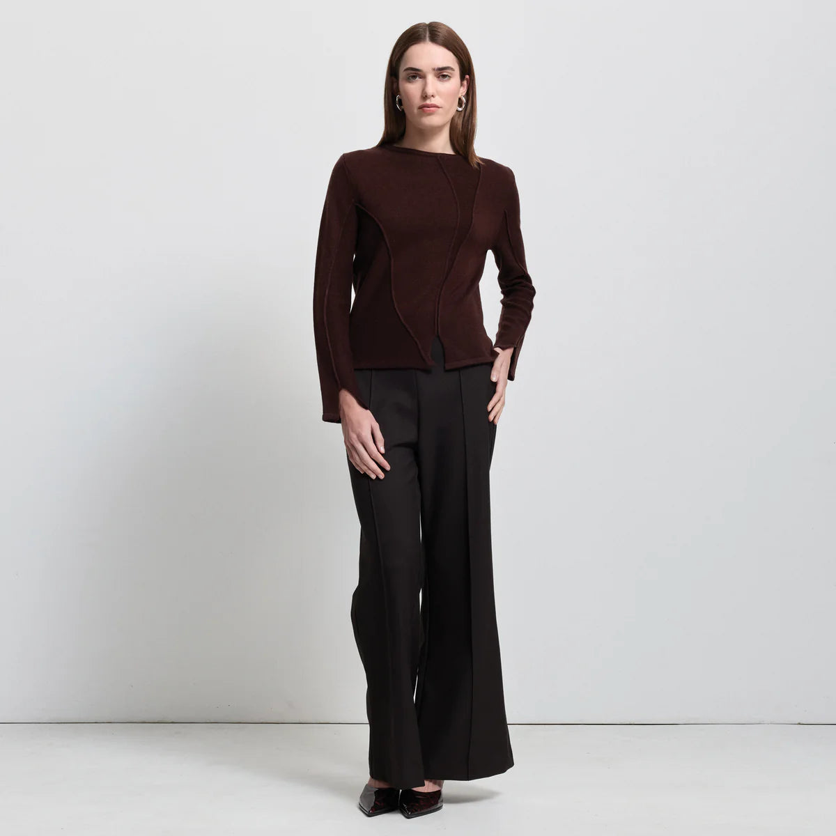 Raw by Raw | Maya Boat Neck Textured Knit | Espresso
